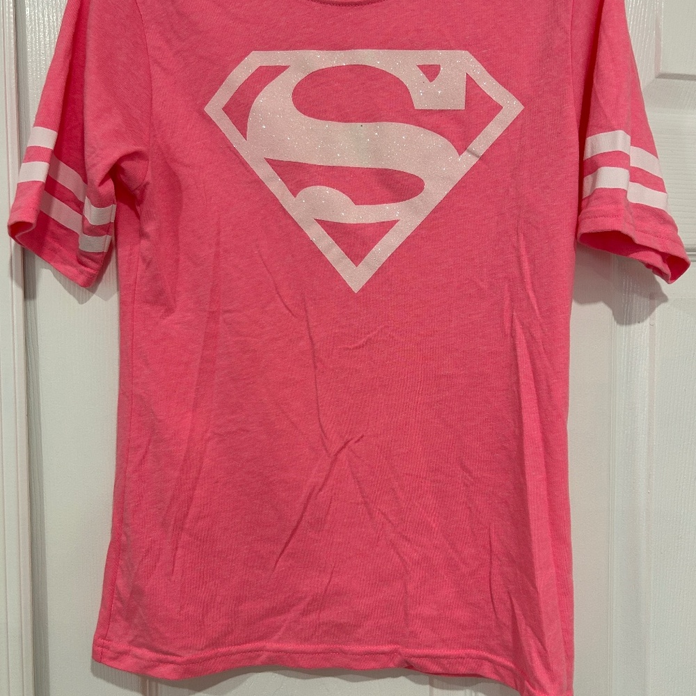Superman pink shirt size large.